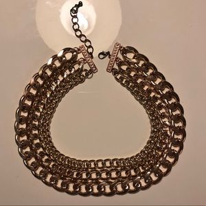 Three tier rose gold necklace